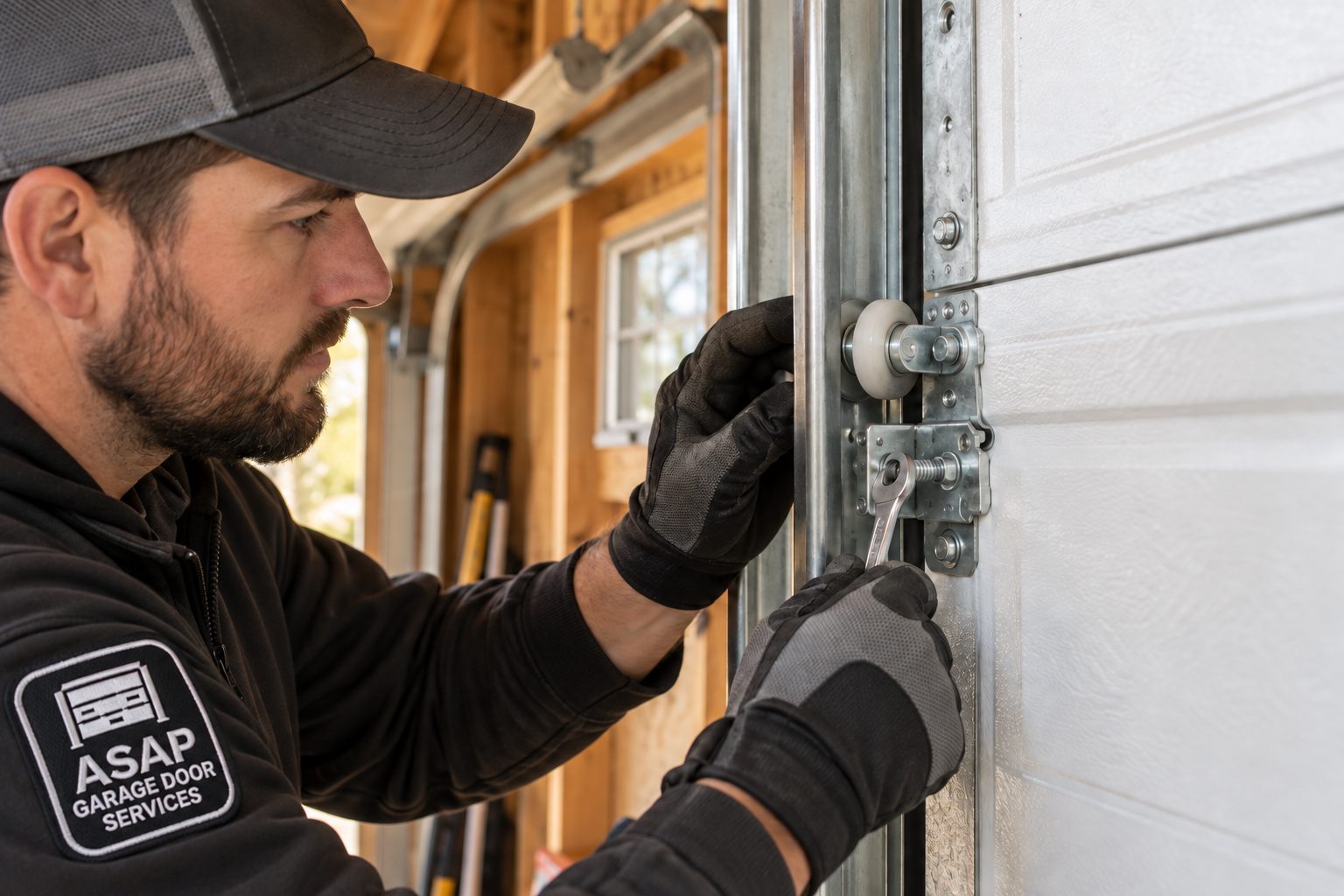 Garage door tracks service