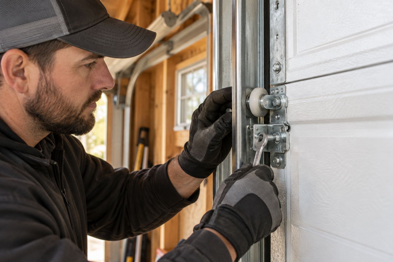 Garage door roller and track inspection for Garage Door Repair in Chicago, IL